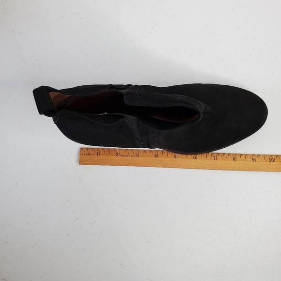 Lucky Brand Jana Suede Boot Size 10M Stacked Heel Black Ankle Bootie - Picture 9 of 11